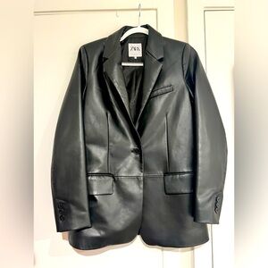 Zara leather blazer